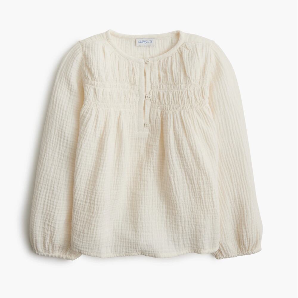 NWT J.‎ Crew Girls Cream Gauze Top Size 10 Classic